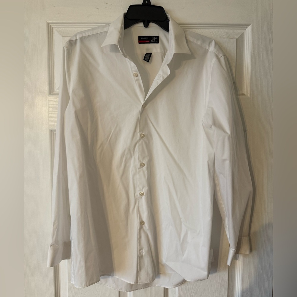 JF J.Ferrar Classic Slim White Dress Shirt